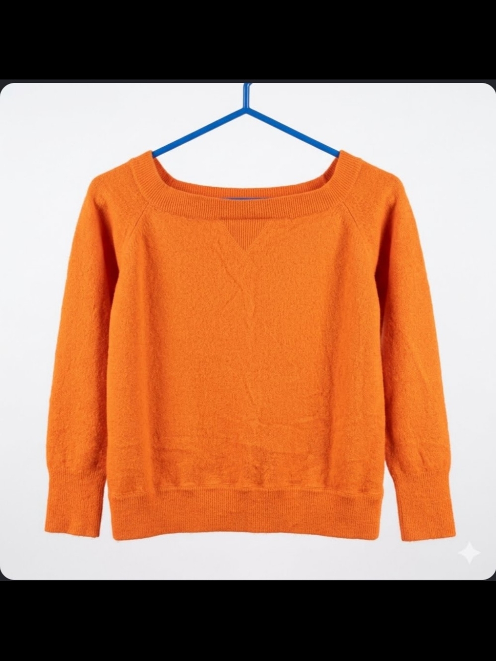 J. Crew 100% Cashmere Crewneck Sweater Orange Knit